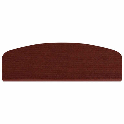Stair Mats 15 pcs 65 x 21 x 4 cm Burgundy Polyester Half-round