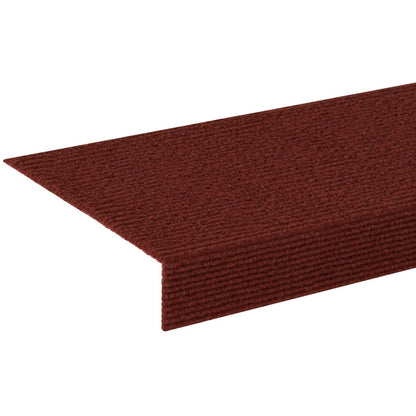 Stair Mats 15 pcs 65 x 21 x 4 cm Burgundy Polyester Rectangular
