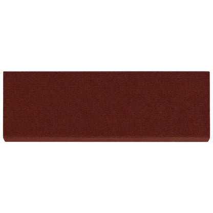 Stair Mats 15 pcs 65 x 21 x 4 cm Burgundy Polyester Rectangular