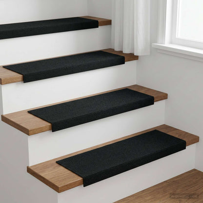 Stair Mats 15 pcs 65 x 21 x 4 cm Dark Grey Polyester
