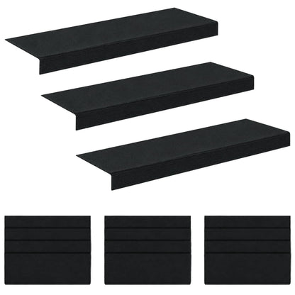 Stair Mats 15 pcs 65 x 21 x 4 cm Dark Grey Polyester