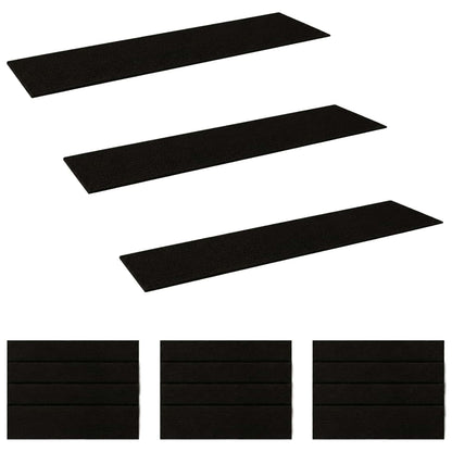 Stair Mats 15 pcs 76 x 20 cm Black Polyester Rectangular