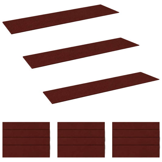 Stair Mats 15 pcs 76 x 20 cm Burgundy Polyester Rectangular