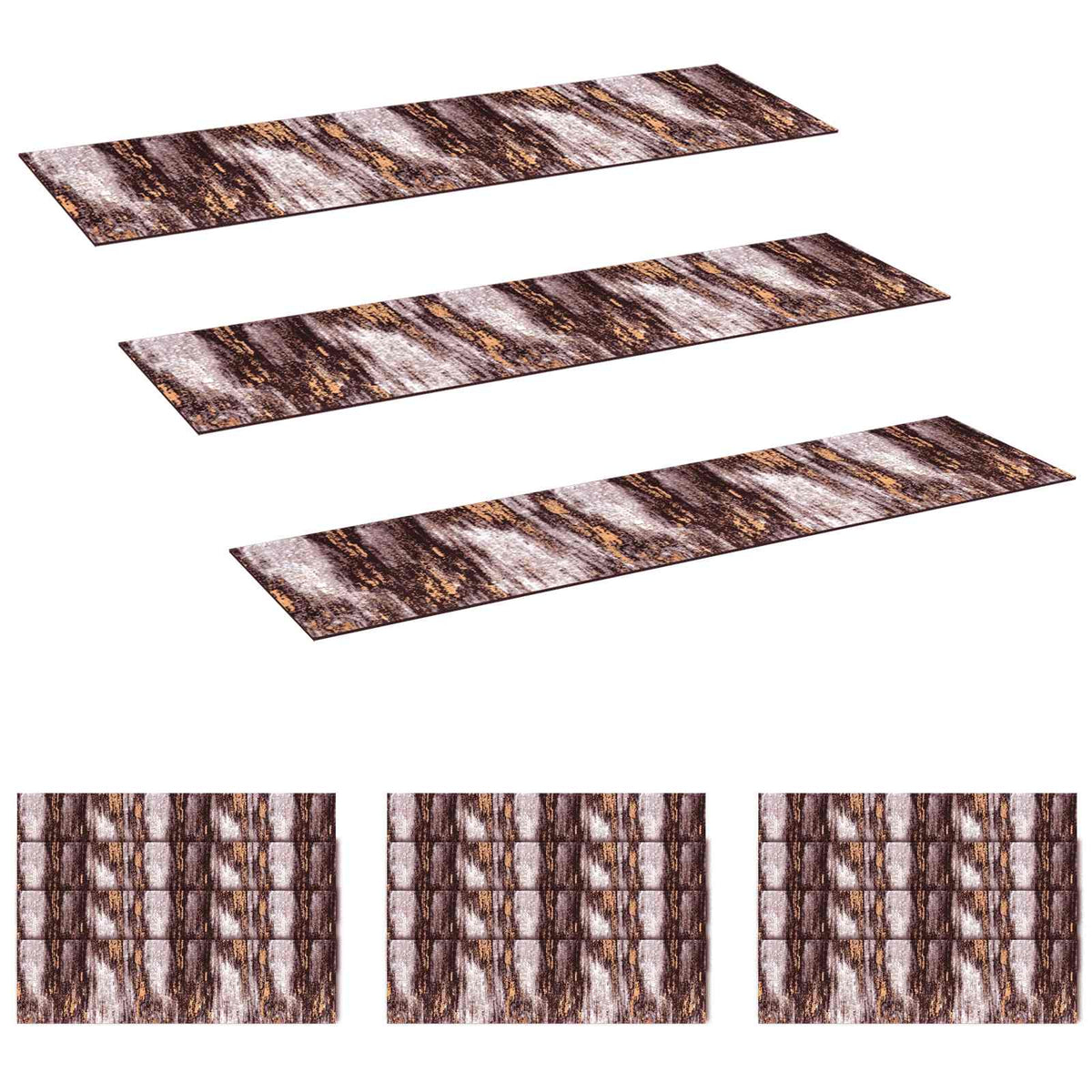 Stair Mats 15 pcs 76 x 20 cm Black and Gold Polyester