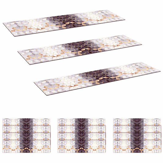 Stair Mats 15 pcs 76 x 20 cm Honeycomb Pattern Polyester