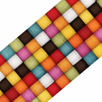 Stair Mats 15 pcs 76 x 20 cm Colourful Block Pattern Polyester