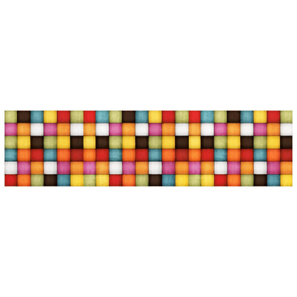 Stair Mats 15 pcs 76 x 20 cm Colourful Block Pattern Polyester