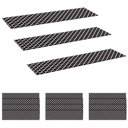 Stair Mats 15 pcs 76 x 20 cm Black and White Polyester