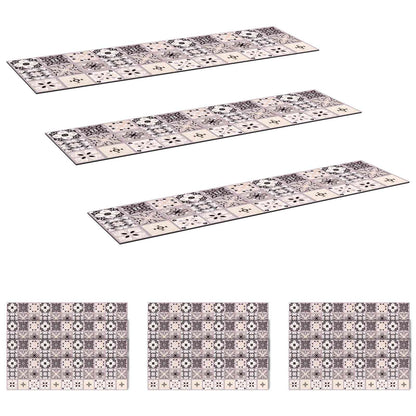 Stair Mats 15 pcs 76 x 20 cm Grey and Black Polyester