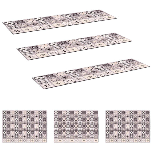 Stair Mats 15 pcs 76 x 20 cm Grey and Black Polyester