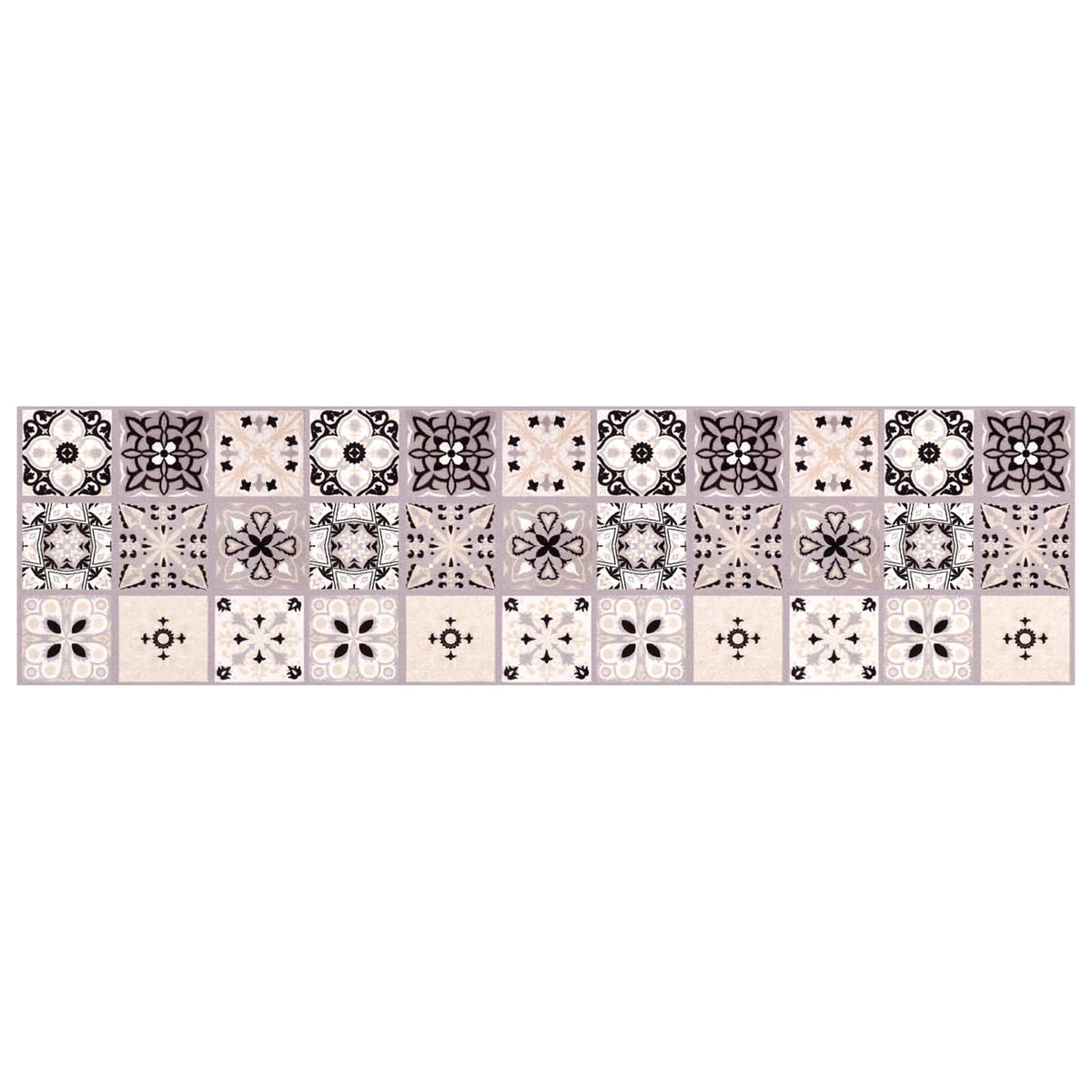 Stair Mats 15 pcs 76 x 20 cm Grey and Black Polyester