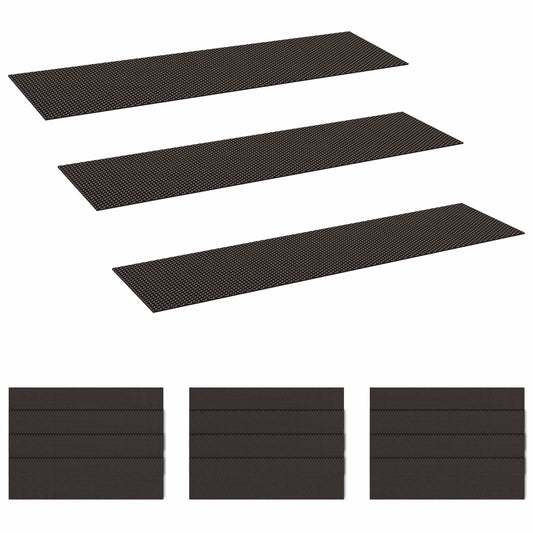 Stair Mats 15 pcs 76 x 20 cm Black Mesh Pattern Polyester