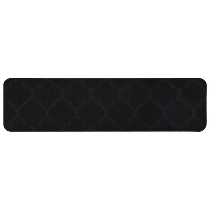 Stair Mats 15 pcs 76 x 20 cm Black Polyester Rectangular
