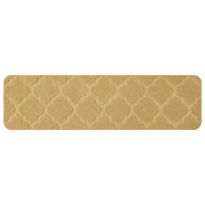 Stair Mats 15 pcs 76 x 20 cm Beige Polyester Rectangular