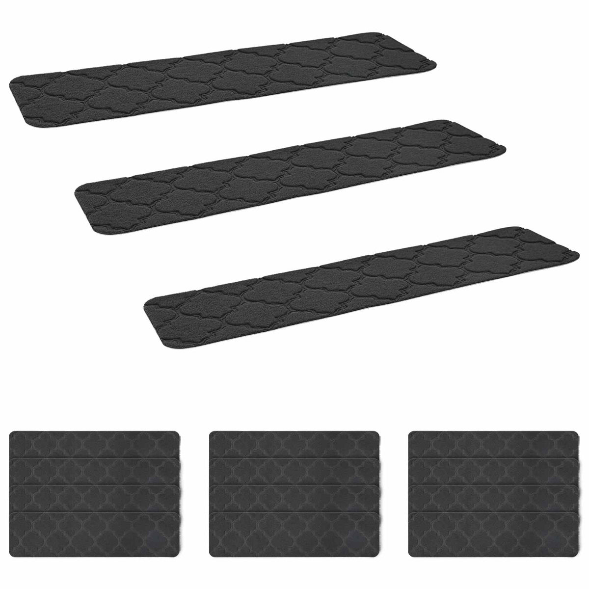 Stair Mats 15 pcs 76 x 20 cm Dark Grey Polyester Rectangular