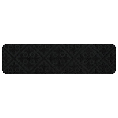 Stair Mats 15 pcs 76 x 20 cm Black Polyester Rectangular