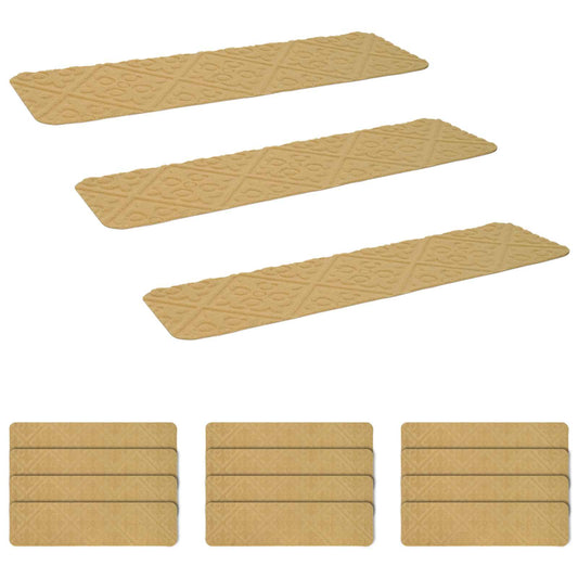 Stair Mats 15 pcs 76 x 20 cm Beige Polyester Rectangular