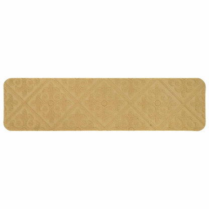 Stair Mats 15 pcs 76 x 20 cm Beige Polyester Rectangular
