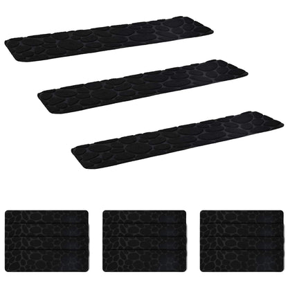 Stair Mats 15 pcs 76 x 20 cm Black Polyester Rectangular