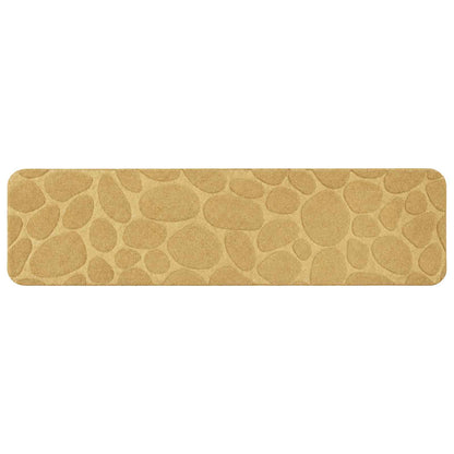 Stair Mats 15 pcs 76 x 20 cm Beige Polyester Rectangular