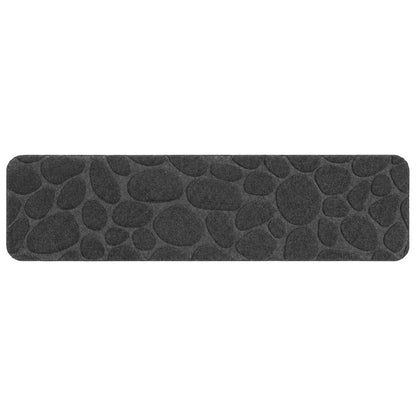 Stair Mats 15 pcs 76 x 20 cm Dark Grey Polyester Rectangular