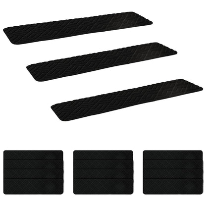 Stair Mats 15 pcs 76 x 20 cm Black Polyester Rectangular