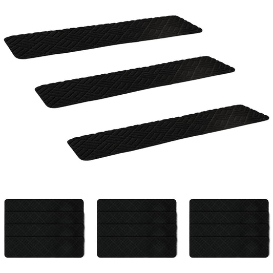 Stair Mats 15 pcs 76 x 20 cm Black Polyester Rectangular