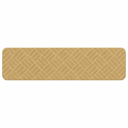 Stair Mats 15 pcs 76 x 20 cm Beige Polyester Rectangular