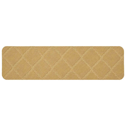 Stair Mats 15 pcs 76 x 20 cm Beige Polyester Rectangular