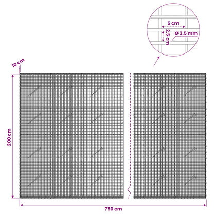 Gabion with 3.5 mm Wire and 5x2.5 cm Mesh 750x10x200 cm