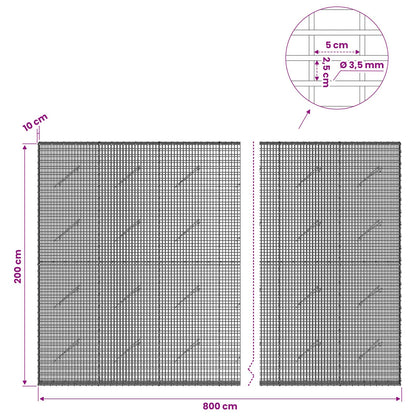 Gabion with 3.5 mm Wire and 5x2.5 cm Mesh 800x10x200 cm