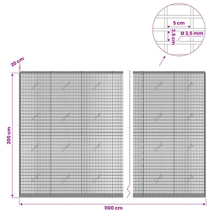 Gabion with 3.5 mm Wire and 5x2.5 cm Mesh 1100x20x200 cm