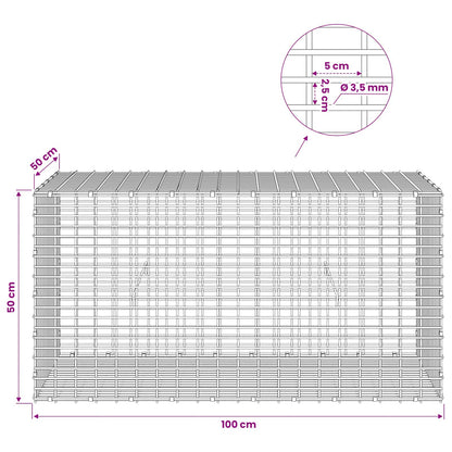 Gabion with 3.5 mm Wire and 5x2.5 cm Mesh 100x50x50 cm
