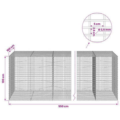 Gabion with 3.5 mm Wire and 5x2.5 cm Mesh 550x100x100 cm