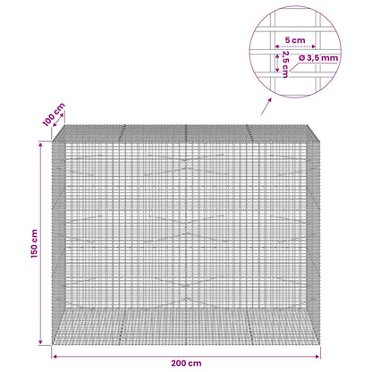 Gabion with 3.5 mm Wire and 5x2.5 cm Mesh 200x100x150 cm