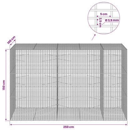 Gabion with 3.5 mm Wire and 5x2.5 cm Mesh 250x100x150 cm