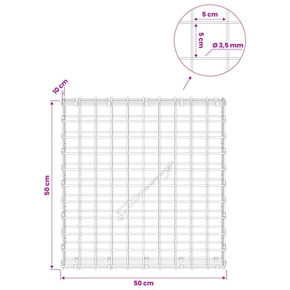 Gabion with 3.5 mm Wire and 5x5 cm Mesh 50x10x50 cm