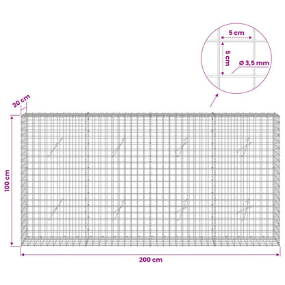 Gabion with 3.5 mm Wire and 5x5 cm Mesh 200x20x100 cm