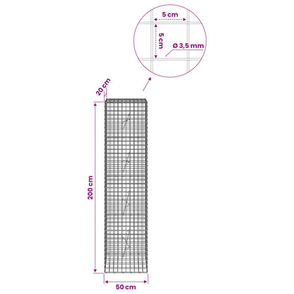Gabion with 3.5 mm Wire and 5x5 cm Mesh 50x20x200 cm