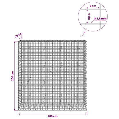 Gabion with 3.5 mm Wire and 5x5 cm Mesh 200x20x200 cm