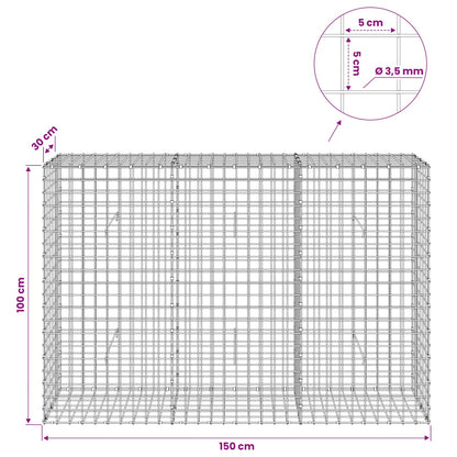 Gabion with 3.5 mm Wire and 5x5 cm Mesh 150x30x100 cm