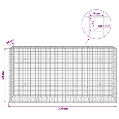 Gabion with 3.5 mm Wire and 5x5 cm Mesh 200x30x100 cm