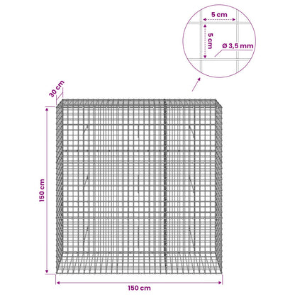 Gabion with 3.5 mm Wire and 5x5 cm Mesh 150x30x150 cm