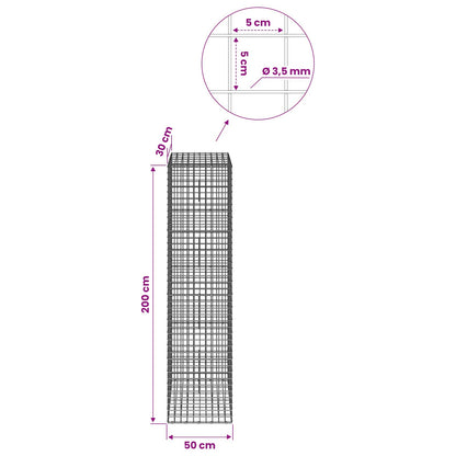 Gabion with 3.5 mm Wire and 5x5 cm Mesh 50x30x200 cm