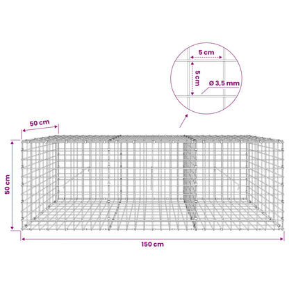 Gabion with 3.5 mm Wire and 5x5 cm Mesh 150x50x50 cm