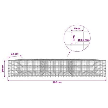 Gabion with 3.5 mm Wire and 5x5 cm Mesh 300x50x50 cm