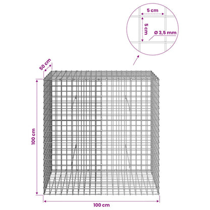 Gabion with 3.5 mm Wire and 5x5 cm Mesh 100x50x100 cm