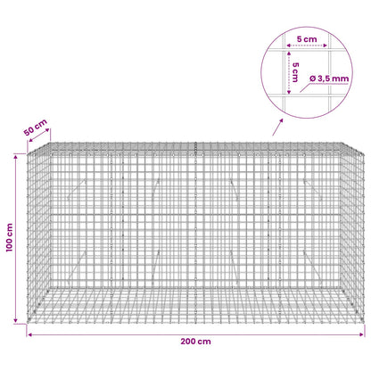 Gabion with 3.5 mm Wire and 5x5 cm Mesh 200x50x100 cm
