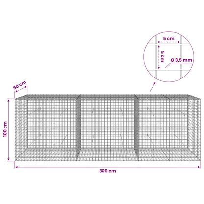 Gabion with 3.5 mm Wire and 5x5 cm Mesh 300x50x100 cm