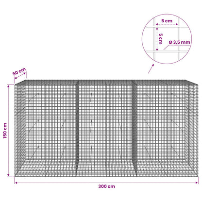 Gabion with 3.5 mm Wire and 5x5 cm Mesh 300x50x150 cm
